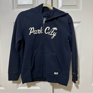 Roots Canada Children’s Park City Ski Full Zip Navy Hoodie Size XL EUC Warm Cozy